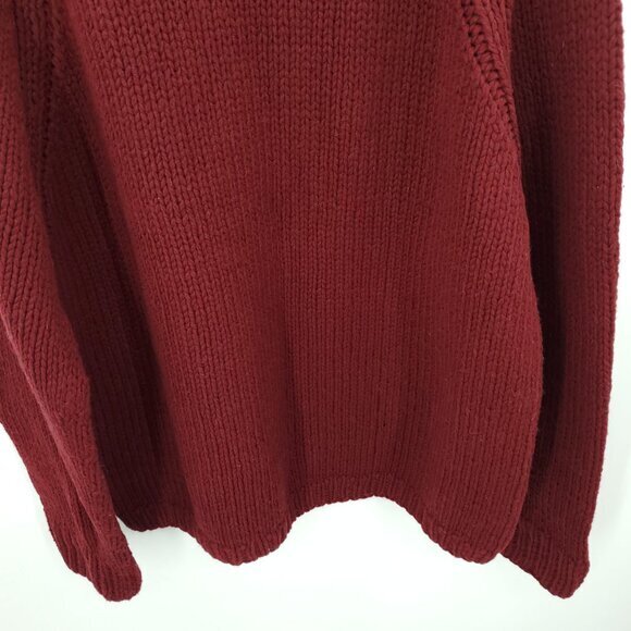 Men's NWT J. Crew Factory 100% Wool Chunky Crew Neck Sweater XL Red - Picture 11 of 13